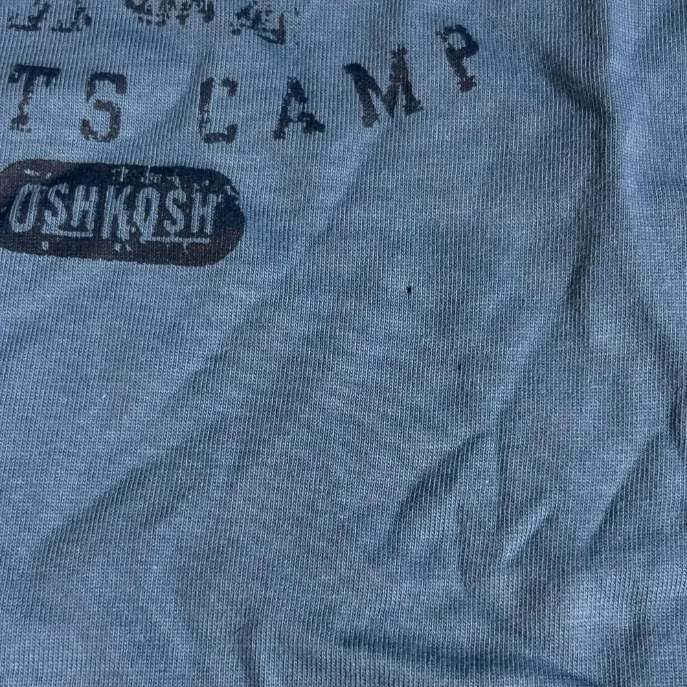 OshKosh B'gosh Shirt Boys 4 Blue Ringer Rhino Lake Sports Camp Graphic Tee